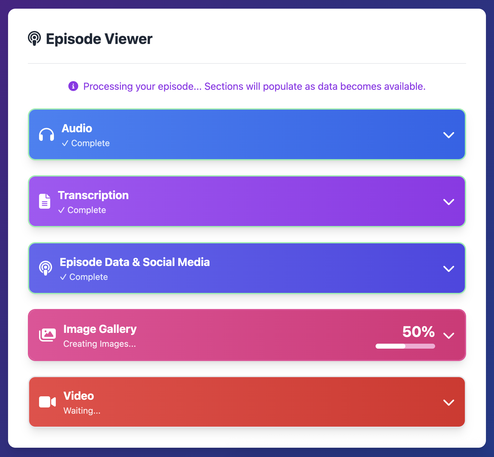 Processing interface